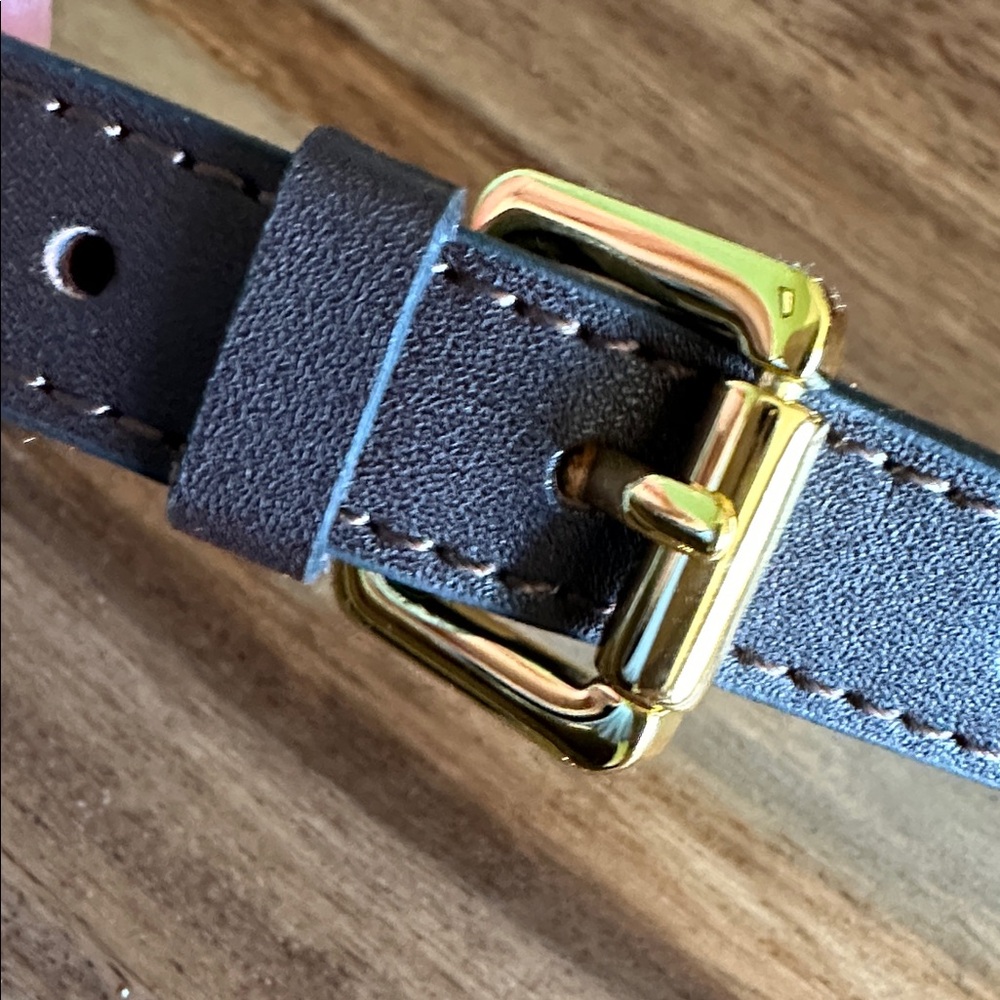 Elegant Coffee Brown Leather Strap with Gold Hardware for purse - Picture 10 of 11